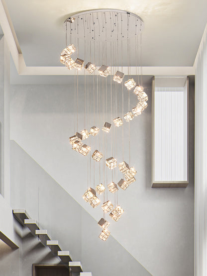 Lustre LED moderne CM526/18, 51 W, diamètre 58,5 cm, hauteur réglable, chromé
