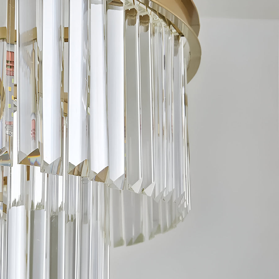 Lustre en cristal CHAMBORD Eleganza 8xE14, diamètre 48cm, or mat, hauteur réglable