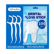 Lot de 100 cure-dents avec fil dentaire
