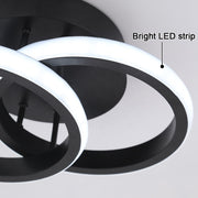 Lustre LED VERTEX CIRCULA 21W, 2 Cercles, Structure en Métal, Lumière Froide/Chaude/Neutre 3000K/4000K/6000K, Noir, Métal