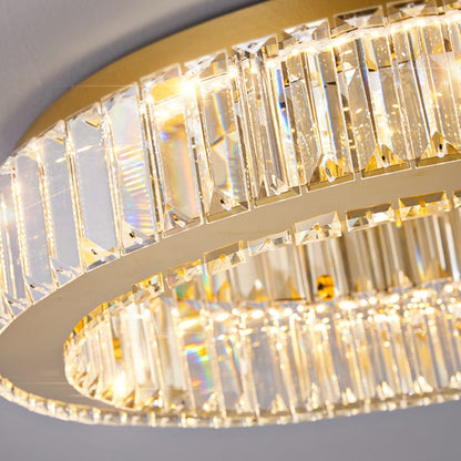 Lustre LED avec télécommande et cristal VERTUS 18W, 30cm, Cercle, Lumière Froide/Chaude/Neutre, Dimmable, Or