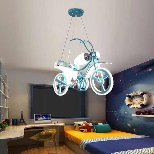 Lustre LED pour enfants MOTO, type moto, 40W, lumière froide/chaude/neutre, bleu blanc Lustres pour enfants Default Title Alessandro Design