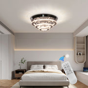 Lustre LED en cristal LLC151/500CH, 64W, 3 éléments, lumière froide/chaude/neutre, variable, chrome brillant