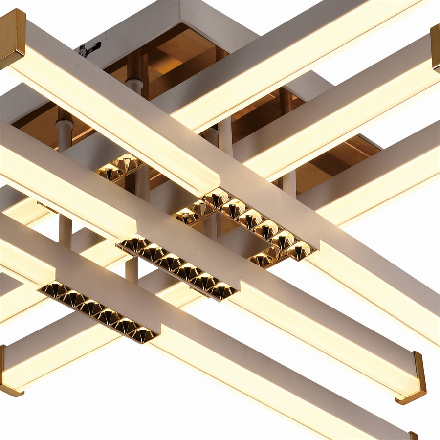 Lustre LED avec télécommande LT178/6WH, 84W, 6 éléments, lumière froide/chaude/neutre, variable, blanc
