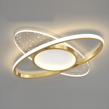 Lustre LED avec télécommande VARIO 61W, Ovale, Lumière Froide/Chaude/Neutre, Dimmable, Or