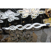 Lustre LED suspendu avec télécommande WAVE 89W, Linéaire, Lumière Froide/Chaude/Neutre, Dimmable, Blanc, Hauteur Réglable