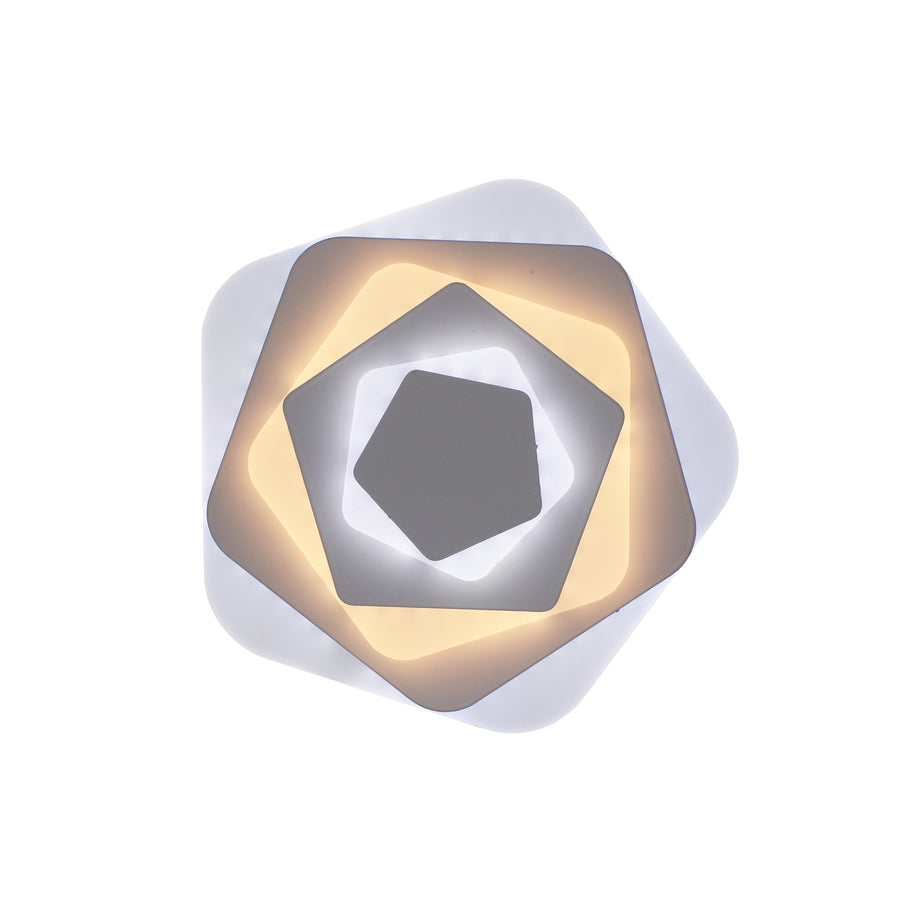 Lustre LED SIENA 40W, Diamètre 23cm, Lumière Froide/Chaude/Neutre, Blanc