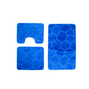 Lot de 3 tapis de bain, 50x40 cm, bleu, antidérapant
