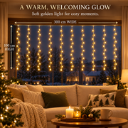 Rideau lumineux LED installation de Noël, lumière chaude, 300 x 100 cm, 120 LED
