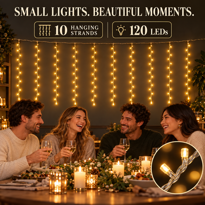 Rideau lumineux LED installation de Noël, lumière chaude, 300 x 100 cm, 120 LED