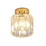 Lustre géorgien classique LC110GD, 1xE27, diamètre 12 cm, hauteur 17 cm, IP20, or, cristal, fer, ampoules non incluses