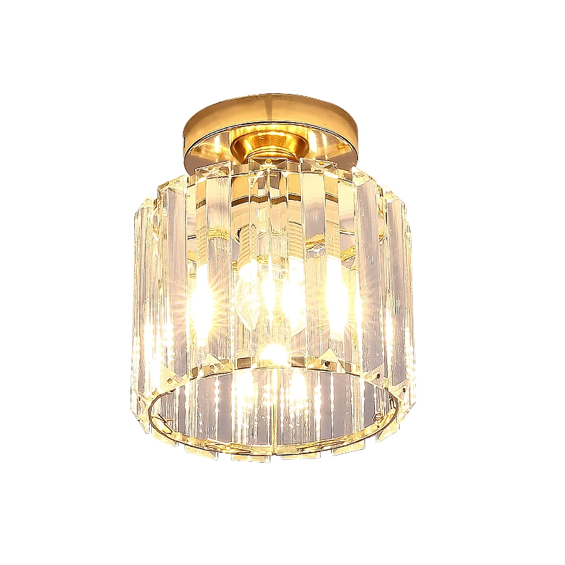 Lustre géorgien classique LC110GD, 1xE27, diamètre 12 cm, hauteur 17 cm, IP20, or, cristal, fer, ampoules non incluses