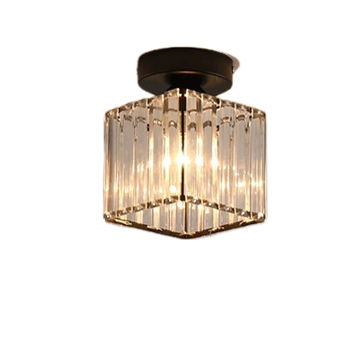 Lustre Georgiana LC111BK, 1xE27, diamètre 12 cm, hauteur 17 cm, IP20, noir, cristal, fer, ampoules non incluses