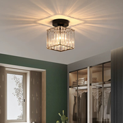 Lustre Georgiana LC111BK, 1xE27, diamètre 12 cm, hauteur 17 cm, IP20, noir, cristal, fer, ampoules non incluses