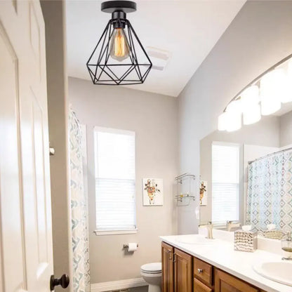 Lustre avec abat-jour, GRACIE, Diamant, 1XE27, Noir