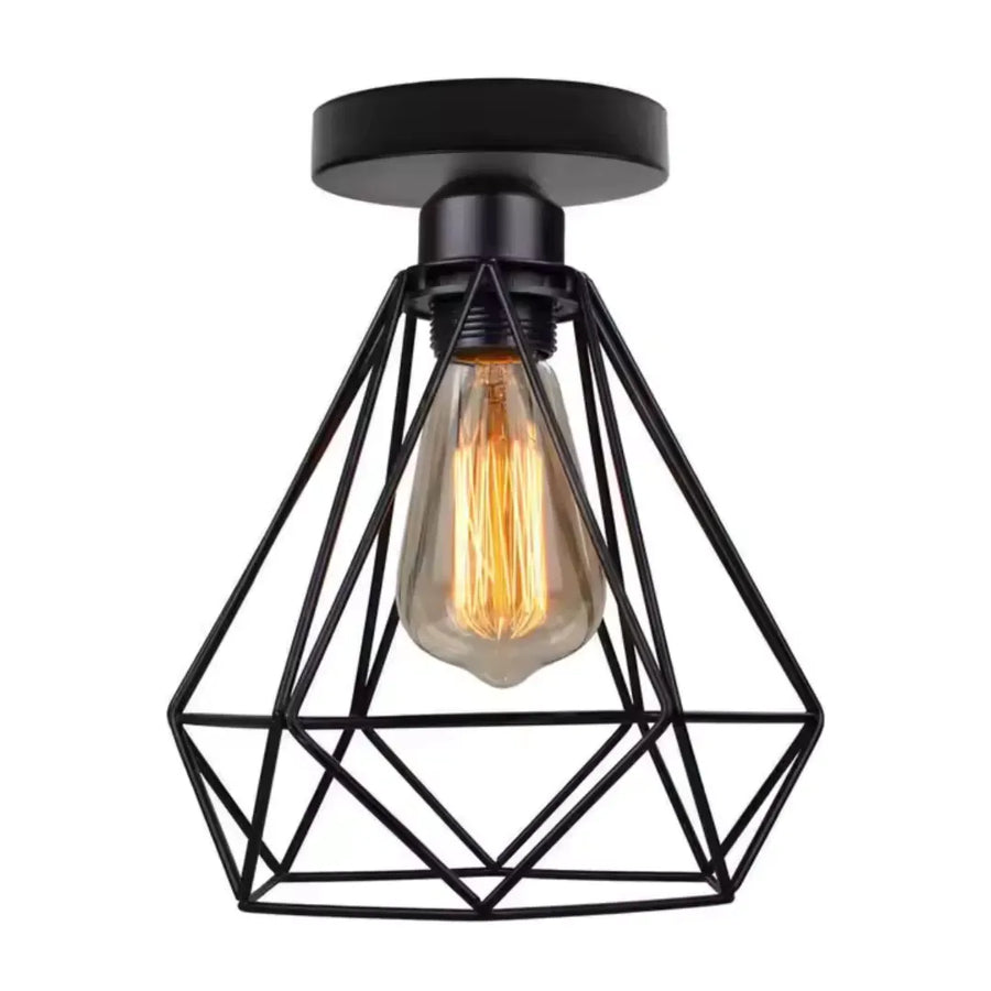 Lustre avec abat-jour, GRACIE, Diamant, 1XE27, Noir