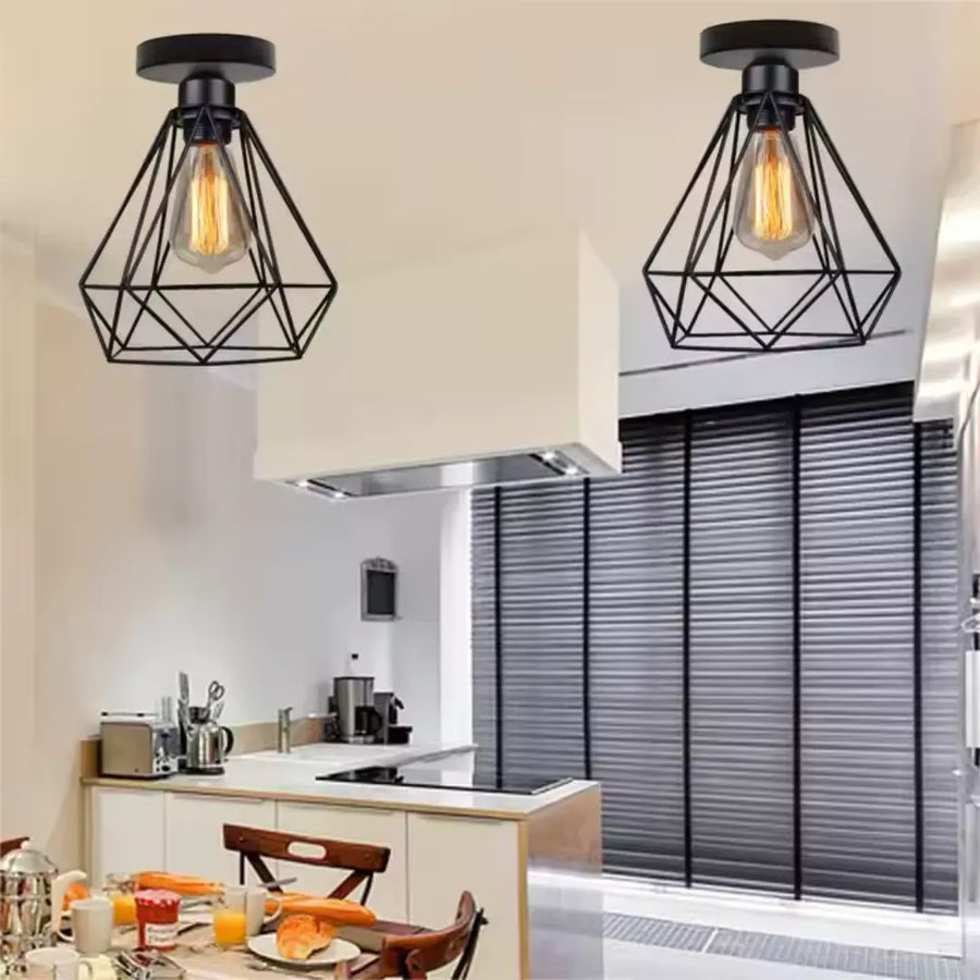 Lustre avec abat-jour, GRACIE, Diamant, 1XE27, Noir