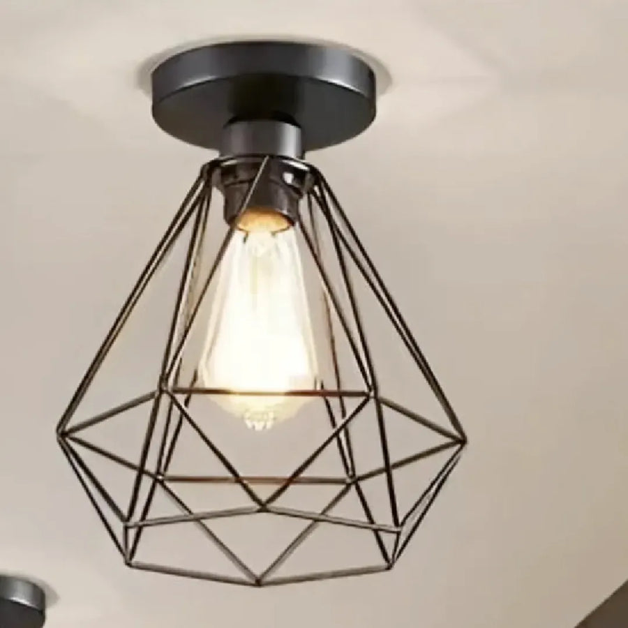 Lustre avec abat-jour, GRACIE, Diamant, 1XE27, Noir