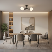 Lustre LED et cristal ORBIT, 55cm, 2xE27, Globes, Noir