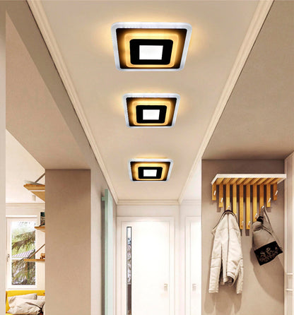 Lustre LED MORNIKA 14W, Diamètre 25cm, Carré, Lumière neutre, Blanc