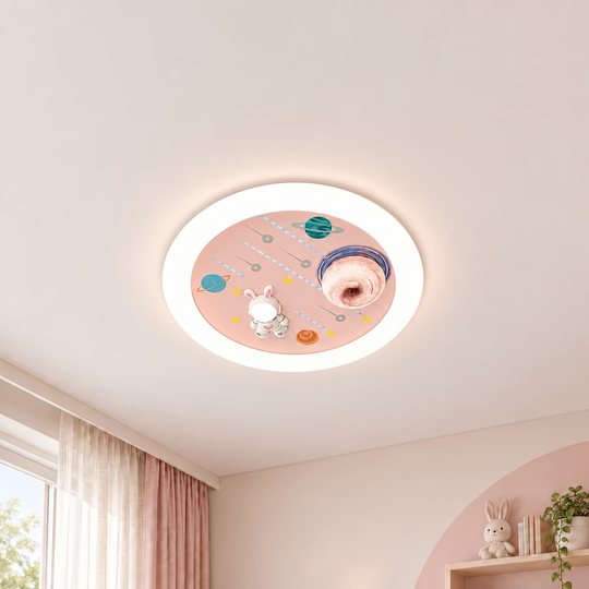 Lustre LED CONSTELATION avec télécommande 63W, Diamètre 50cm, Lumière Froide/Chaude/Neutre, Rose