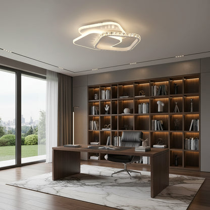 Lustre LED en cristal ANASTASIA 39W, Diamètre 30cm, Lumière Froide/Chaude/Neutre, Blanc