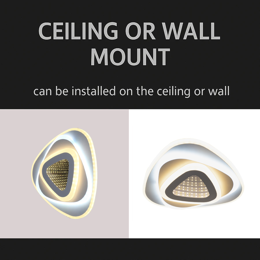 Lustre LED NEXA Triangle 3D 36W, Blanc, Lumière Froid/Chaude/Neutre