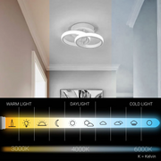 Lustre LED VERTEX CIRCULA 21W, 2 Cercles, Structure en Métal, Lumière Froide/Chaude/Neutre, Blanc