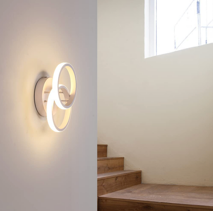 Lustre LED VERTEX CIRCULA 21W, 2 Cercles, Structure en Métal, Lumière Froide/Chaude/Neutre, Blanc