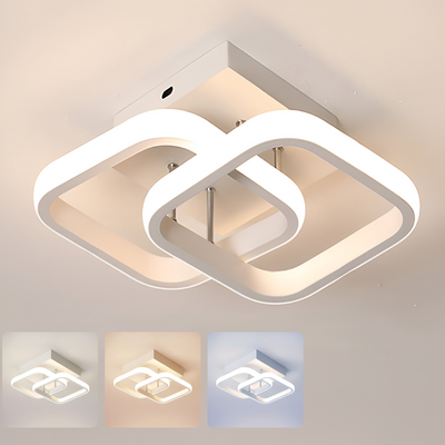 Lustre LED VERTEX Matrix, diamants superposés, cadres métalliques, 11 W, 2 diamants, lumière froide/chaude/neutre 3000K/4000K/6000K, blanc