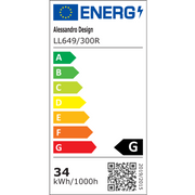 PERU Lustre LED 34W, 2 Cercles, Lumière Froide/Chaude/Neutre, Blanc