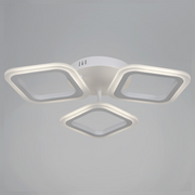 Lustre LED ERIKA 20W, 3 carrés, lumière neutre 4000k, blanc, métal et acrylique
