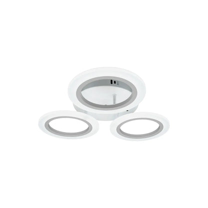 GRAND Lustre LED 27W, 3 Cercles, Lumière Neutre, Blanc