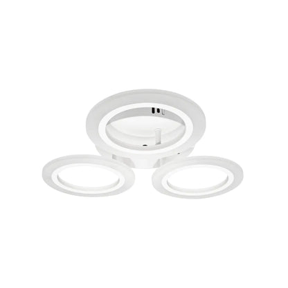 GRAND Lustre LED 27W, 3 Cercles, Lumière Neutre, Blanc