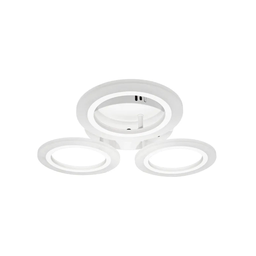 GRAND Lustre LED 27W, 3 Cercles, Lumière Neutre, Blanc
