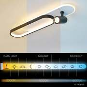 Lustre LED avec projecteur orientable FISSO Camilla 49W, lumière 3000/4000/6000k, Noir