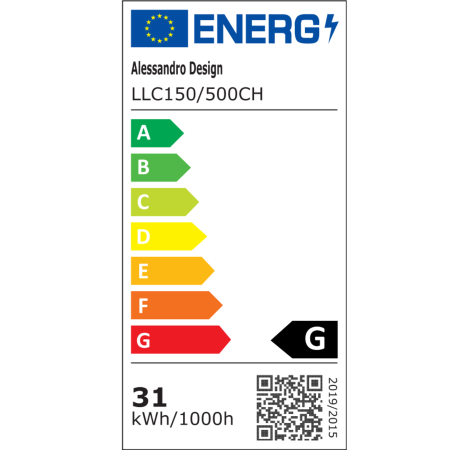 Lustre LED avec télécommande et cristal VERTUS 31W, 50cm, Cercle, Lumière Froide/Chaude/Neutre, Dimmable, Chrome