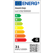 Lustre LED avec télécommande et cristal VERTUS 31W, 50cm, Cercle, Lumière Froide/Chaude/Neutre, Dimmable, Or