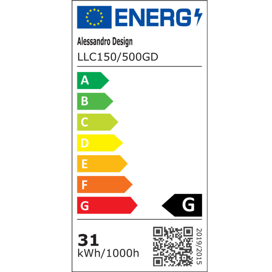Lustre LED avec télécommande et cristal VERTUS 31W, 50cm, Cercle, Lumière Froide/Chaude/Neutre, Dimmable, Or