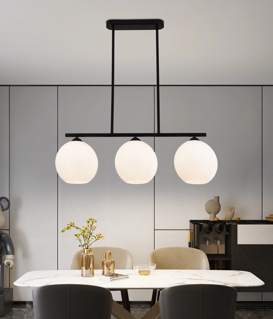 Lustre suspendu LM520/3BK, 3XE27, 59*20*25, Noir, Blanc, Fer, Plexiglas