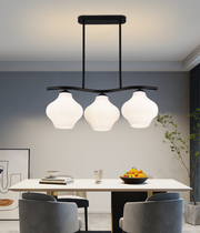 Lustre suspendu LM521/3BK, 3XE27, 59*20*25, IP20, Noir, Blanc, Fer, Plexiglas, Ampoules Non Incluses