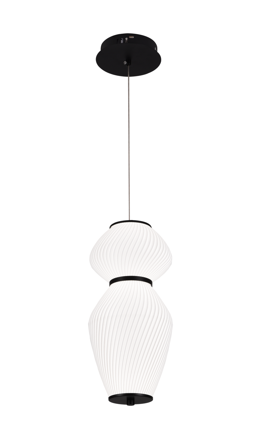Lustre suspendu LT022/2WH, 2xE27, diamètre 40,5 cm, hauteur 16,5 cm, IP20, blanc, plexiglas, fer, ampoules non incluses