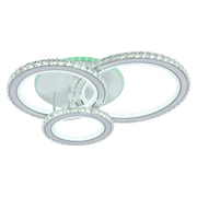 Lustre LED avec télécommande et cristal NOVA ROTONDA RGB 75W, 3 Cercles, Lumière Froide/Chaude/Neutre, Dimmable, Blanc