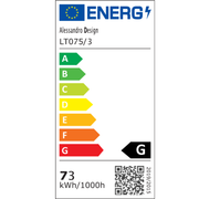 Lustre LED avec télécommande et cristal NOVA ROTONDA RGB 73W, 3 Cercles, Lumière Froide/Chaude/Neutre, Dimmable, Chrome Brillant