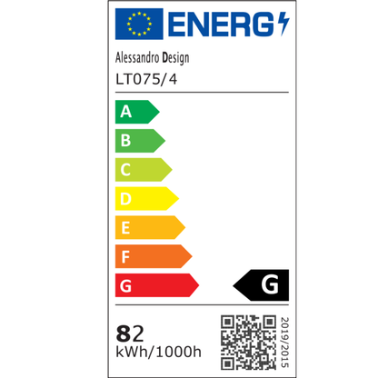 Lustre LED avec télécommande et cristal NOVA ROTONDA RGB 82W, 4 Cercles, Lumière Froide/Chaude/Neutre, Dimmable