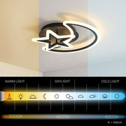 Lustre LED avec télécommande MOON AND STAR 59W, 2 Éléments, Lumière Froide/Chaude/Neutre, Dimmable, Noir