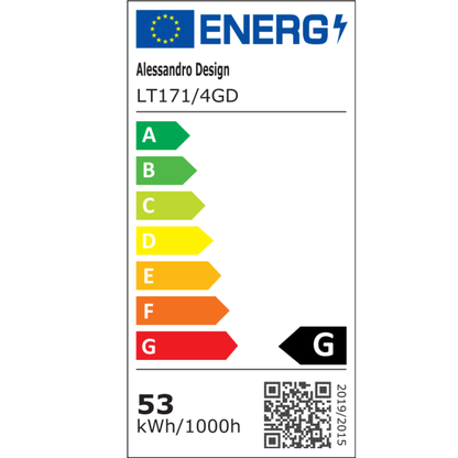Lustre LED avec télécommande LINEX, 53W, lumière 3000K/4000K/6000K, variable, doré