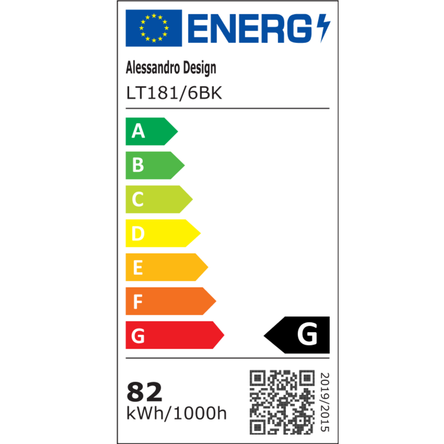 Lustre LED suspendu en acrylique LT181/6BK, 82W, lumière 3000/4000/6000K, noir, hauteur réglable