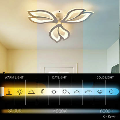 Lustre LED avec télécommande LILY 40W, 3 Éléments, Lumière Froide/Chaude/Neutre, Dimmable, Blanc