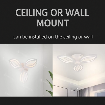 Lustre LED avec télécommande ORCHID 40W, 3 Pétales, Lumière Froide/Chaude/Neutre, Dimmable, Blanc